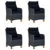 vidaXL 5 Piece Garden Dining Set Dark Grey