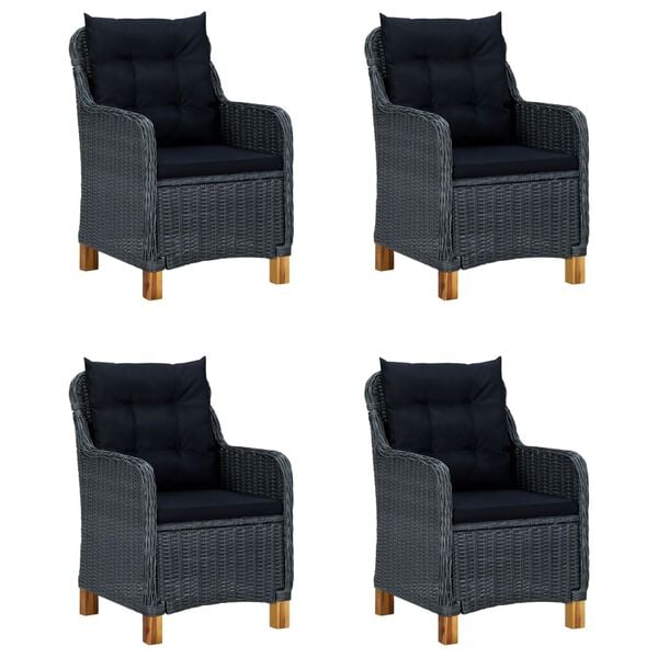 vidaXL 5 Piece Garden Dining Set Dark Grey