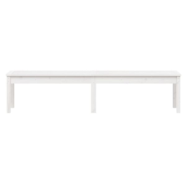 vidaXL 2-Seater Garden Bench White 203.5x44x45 cm Solid Wood Pine