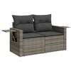 vidaXL 10 Piece Garden Sofa Set with Cushions Grey Poly Rattan