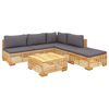 vidaXL 6 Piece Garden Lounge Set with Cushions Solid Teak Wood