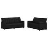 vidaXL Sofa Set 2 pcs Black Faux Leather