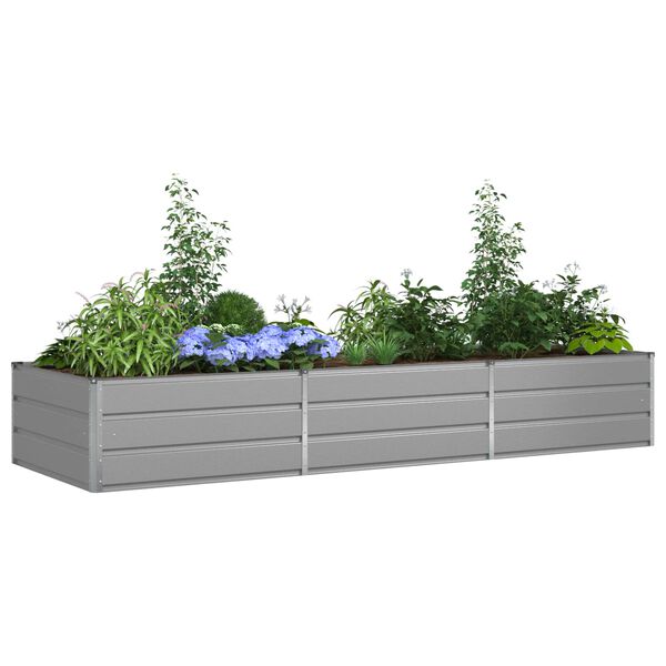 vidaXL Planter Light Grey 290 x 100 x 45 cm Galvanised Steel