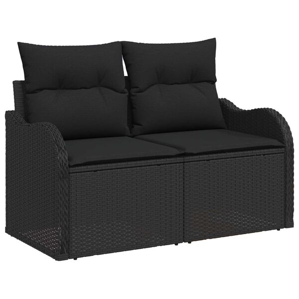 vidaXL Garden Sofa Set 11 pcs Black