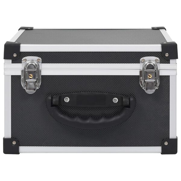 vidaXL CD Case for 40 CDs Aluminium ABS Black