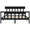 vidaXL Bed Frame without Mattress Black King Size Solid Wood Pine