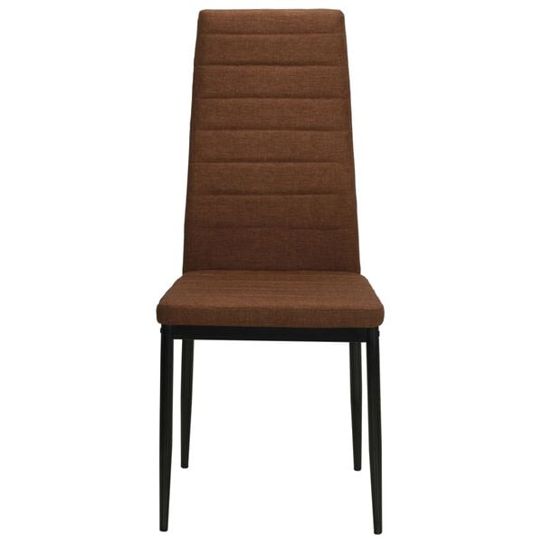 vidaXL Dining Chairs 4 pcs Brown Fabric