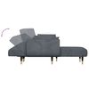 vidaXL L-shaped Sofa Bed Dark Grey 275x140x70 cm Velvet