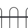 vidaXL Garden Fence with Hoop Top Steel 892.5x100 cm Black