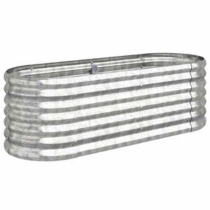 vidaXL Garden Raised Bed Galvanised Steel 114x40x36 cm Silver