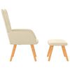 vidaXL Relaxing Chair with a Stool Cream Fabric