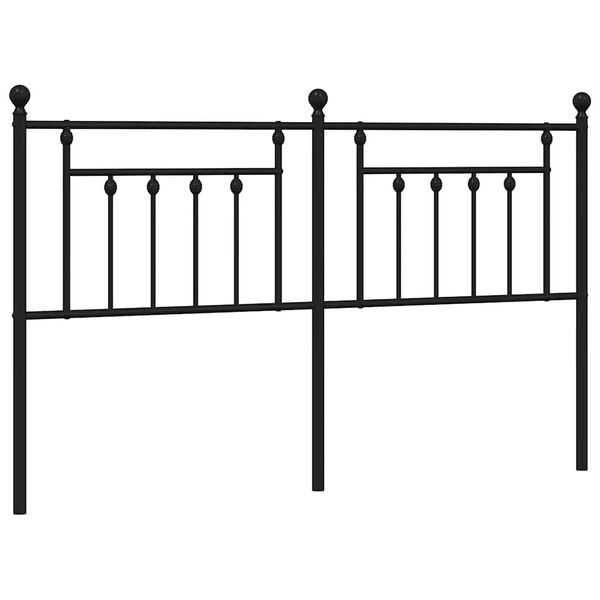 vidaXL Metal Replace Headboard Black 180 cm