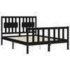vidaXL Bed Frame without Mattress Black Double Solid Wood Pine