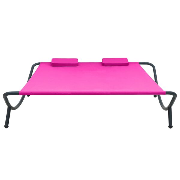 vidaXL Outdoor Lounge Bed Fabric Pink