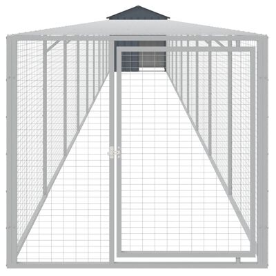 vidaXL Chicken Cage with Run Anthracite 117x1017x123 cm Galvanised Steel