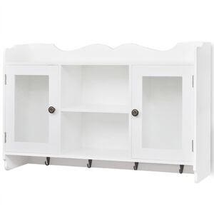 vidaXL Wall Shelf | White | Painted MDF, Glass | Medium | Wall Shelf