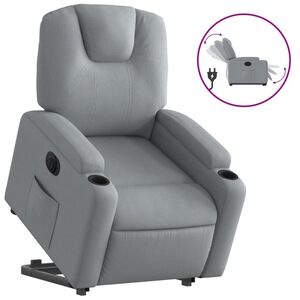 vidaXL Electric Stand up Recliner Chair Light Grey Fabric