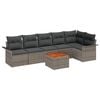 vidaXL Garden Sofa Set 7 pcs Grey Poly Rattan
