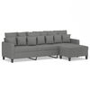 vidaXL 3-Seater Sofa with Footstool Dark Grey 210 cm Fabric