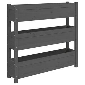 vidaXL Planter Grey 112x25x104.5 cm Solid Wood Pine