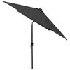 vidaXL Garden Parasol with LEDs and Steel Pole Black 2x3 m