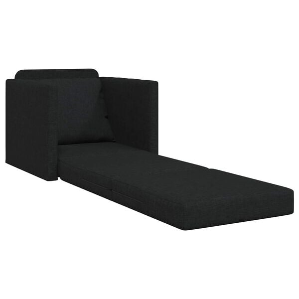vidaXL Floor Sofa Bed 2-in-1 Black 112x174x55 cm Fabric