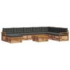 vidaXL Outdoor Sofa Set 9 pcs Natural and Anthracite Solid Acacia Wood