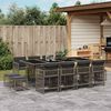 vidaXL 13 Piece Garden Dining Set with Cushions Grey Poly Rattan