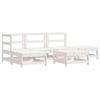 vidaXL 6 Piece Garden Lounge Set with Cushions White Solid Wood
