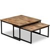 vidaXL Nesting Coffee Table Set 2 Pieces Solid Reclaimed Teak