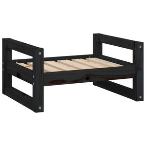 vidaXL Dog Bed | Black | Solid pine wood | Small | Durable | Dog Bed