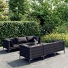 vidaXL 7 Piece Garden Lounge Set with Cushions Poly Rattan Dark Grey