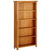 vidaXL 5-Tier Bookcase 70x22x140 cm Solid Oak Wood