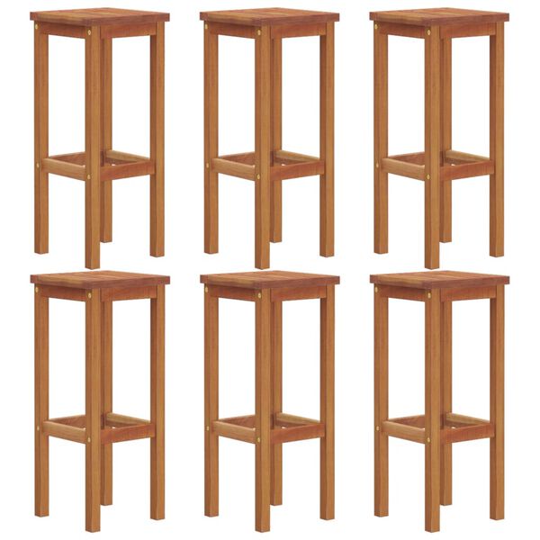 vidaXL Bar Stools 6 pcs Solid Wood Acacia