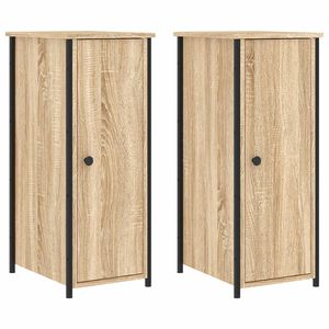 vidaXL Bedside Cabinets 2 pcs Sonoma Oak 32x42x80 cm Engineered Wood