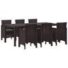 vidaXL Garden Dining Set 7 pcs Brown Polypropylene