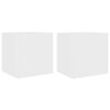 vidaXL TV Wall Cabinets with LED Lights 2 pcs White 40,5x35x40 cm