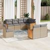 vidaXL 8 Piece Garden Sofa Set with Cushions Beige Poly Rattan
