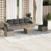 vidaXL 7 Piece Garden Sofa Set with Cushions Grey Poly Rattan