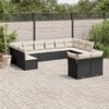 vidaXL 12 Piece Garden Sofa Set with Cushions Black Poly Rattan