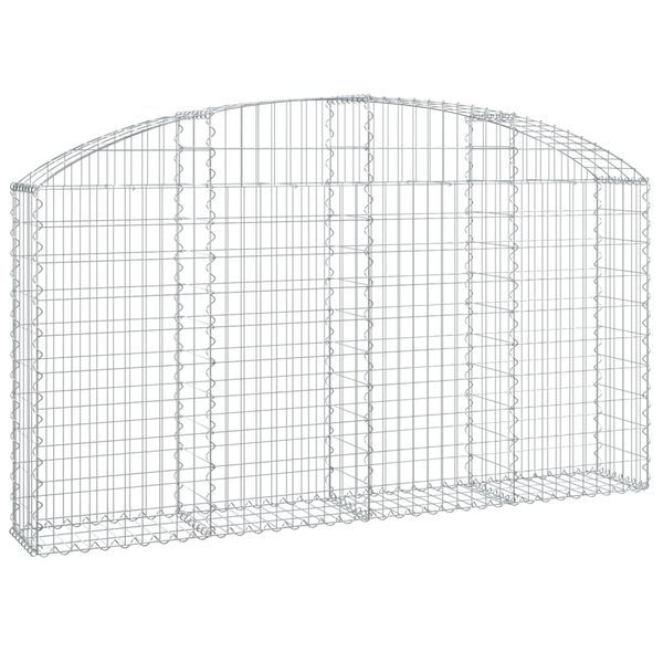 vidaXL Arched Gabion Basket 200x30x100/120 cm Galvanised Iron