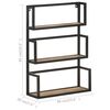 vidaXL Wall Shelf 60x20x85 cm Rough Mango Wood
