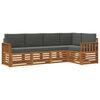 vidaXL Outdoor Sofa Set 5 pcs Natural and Anthracite Polyester