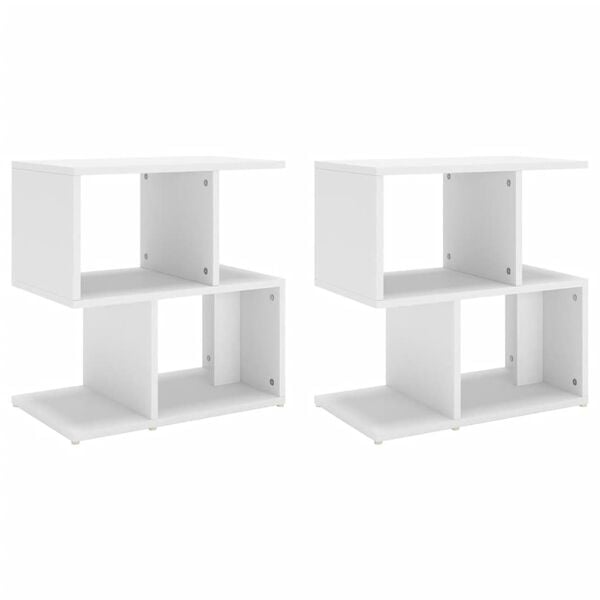 vidaXL Bedside Cabinets 2 pcs White 50x30x51.5 cm Engineered Wood