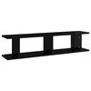 vidaXL Wall Shelf 2 pcs High Gloss Black 90x18x20 cm Engineered Wood