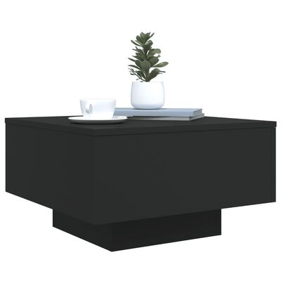 vidaXL Coffee Table with LED Lights Black 55x55x31 cm