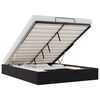 vidaXL Ottoman Storage Bed Frame without Mattress Black Double Faux Leather