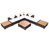vidaXL 8 Piece Garden Lounge Set with Cushions Poly Rattan Black