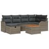 vidaXL Garden Sofa Set with Cushion 7 pcs Grey Poly Rattan