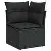 vidaXL Garden Sofa Set Height-Adjustable 9 pcs Black Poly Rattan
